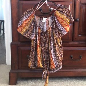 Boho Button down paisley shirt